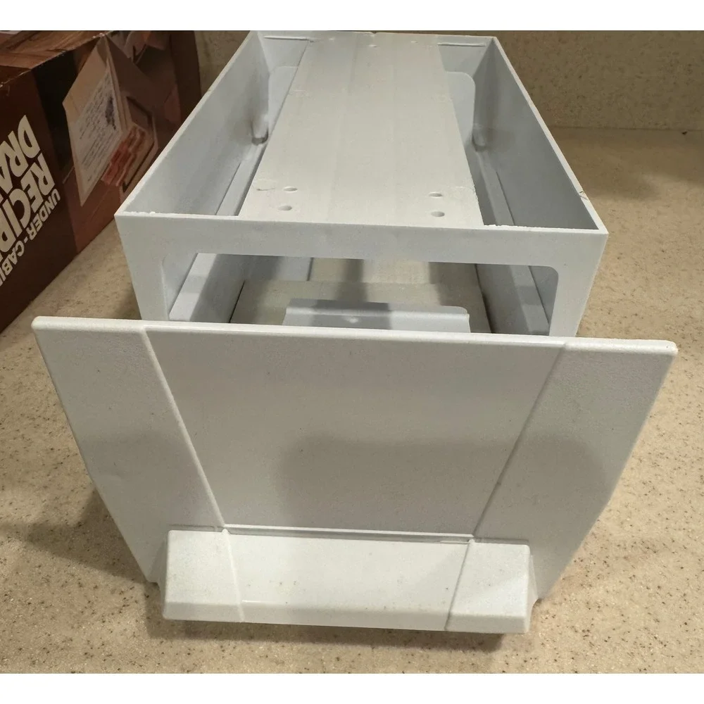Vintage Under Cabinet Recipe Box Storage Organizer Flambeau White - New